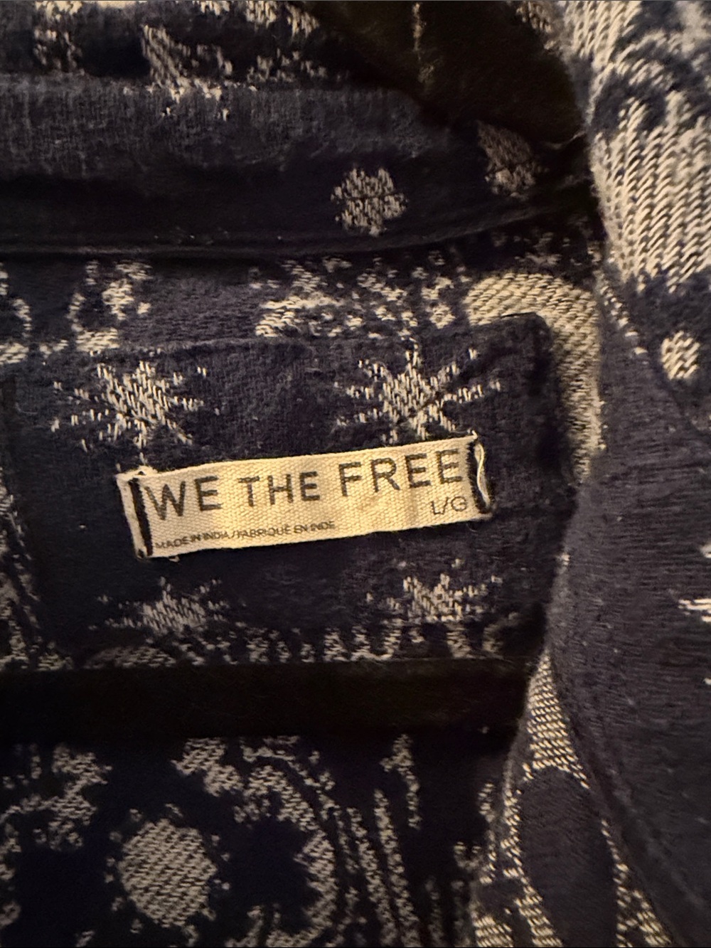 Free People Navy and White Paisley Jacket - Picture 4 of 7